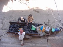 A charcoal seller in Phnom Penh