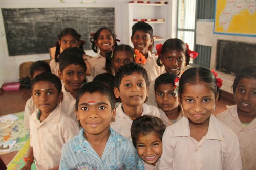 Children at the primary school in Melmayil village, Vellore, Tamil Nadu